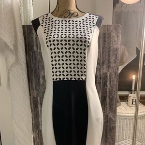 Black and White Sleeveless Dress